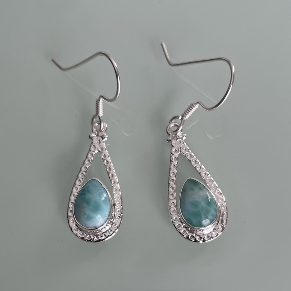 12. Larimar Earrings - Picture 1 of 1